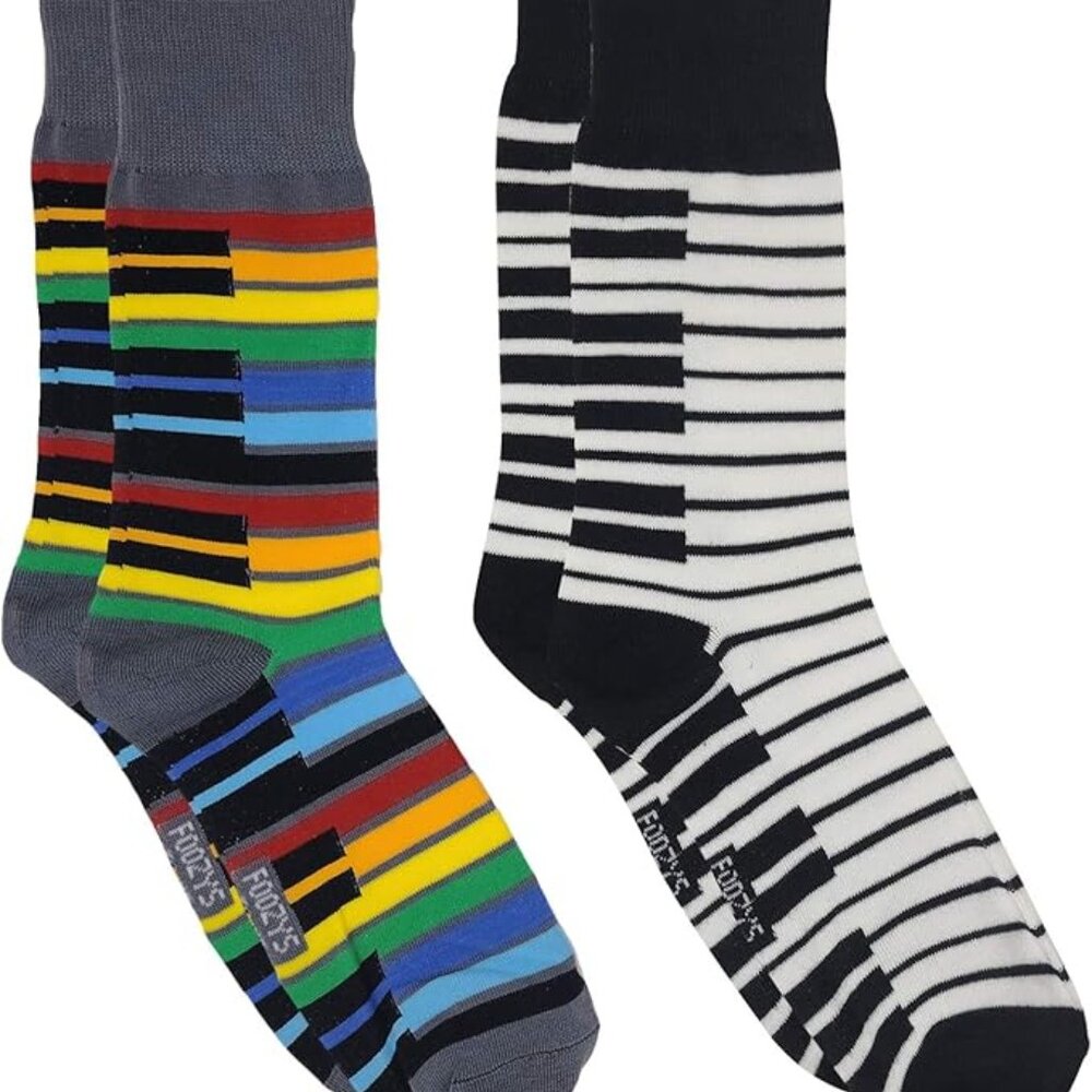 Piano Keys Notes Steinway Music Chords Songs Colorful Rainbow Socks Men's Socks